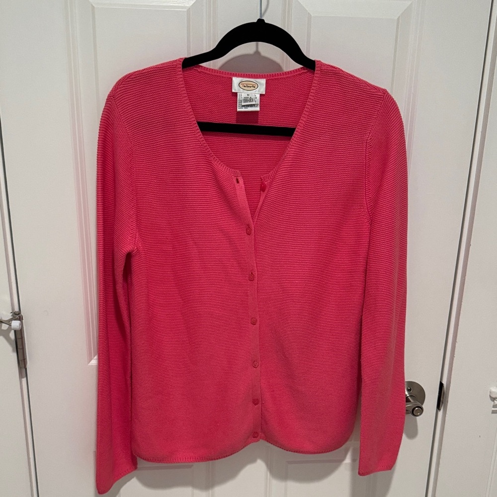 Talbots Watermelon Pink Cardigan Sweater Size M